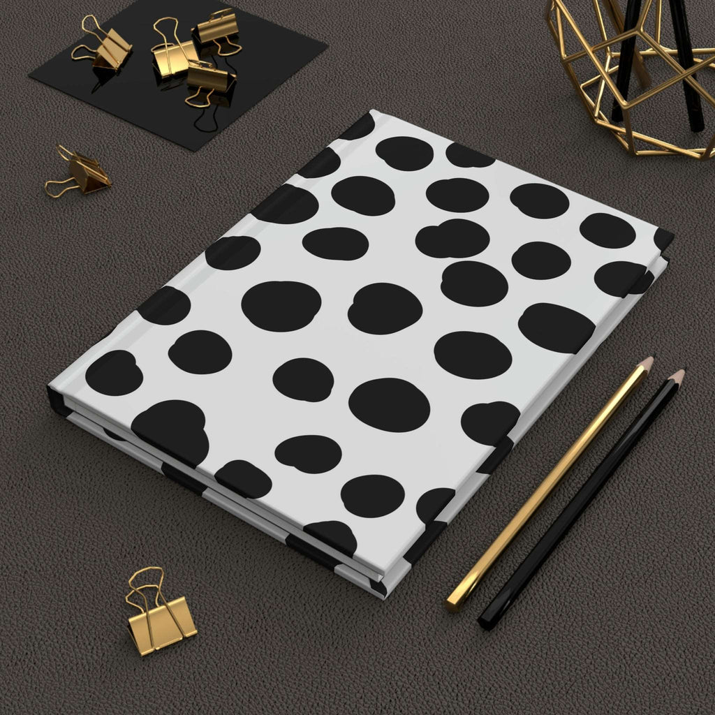 Black & White Dots Hardcover Matte Journal Paper products Pink Sweetheart