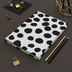 Black & White Dots Hardcover Matte Journal Paper products Pink Sweetheart