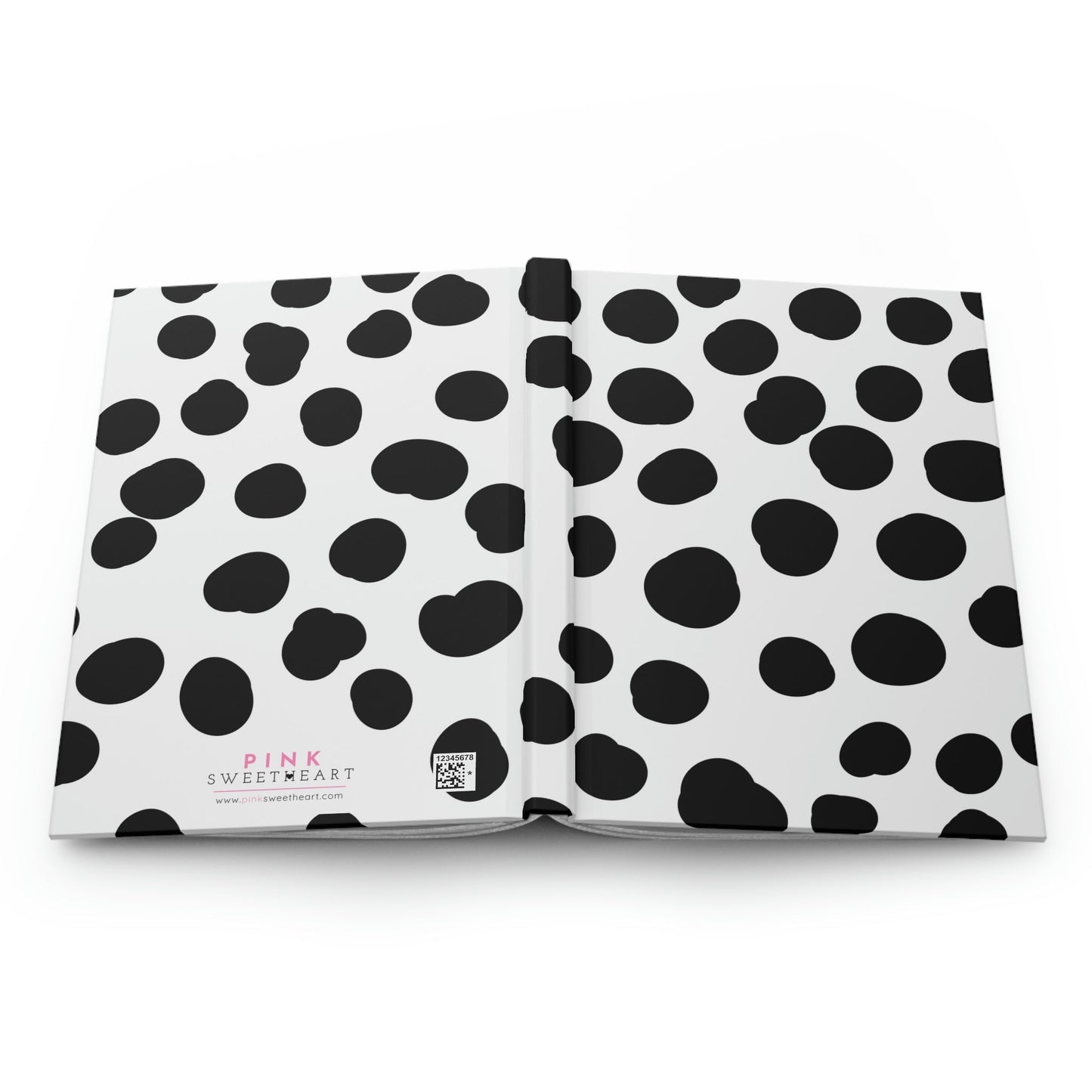 Black & White Dots Hardcover Matte Journal Paper products Pink Sweetheart