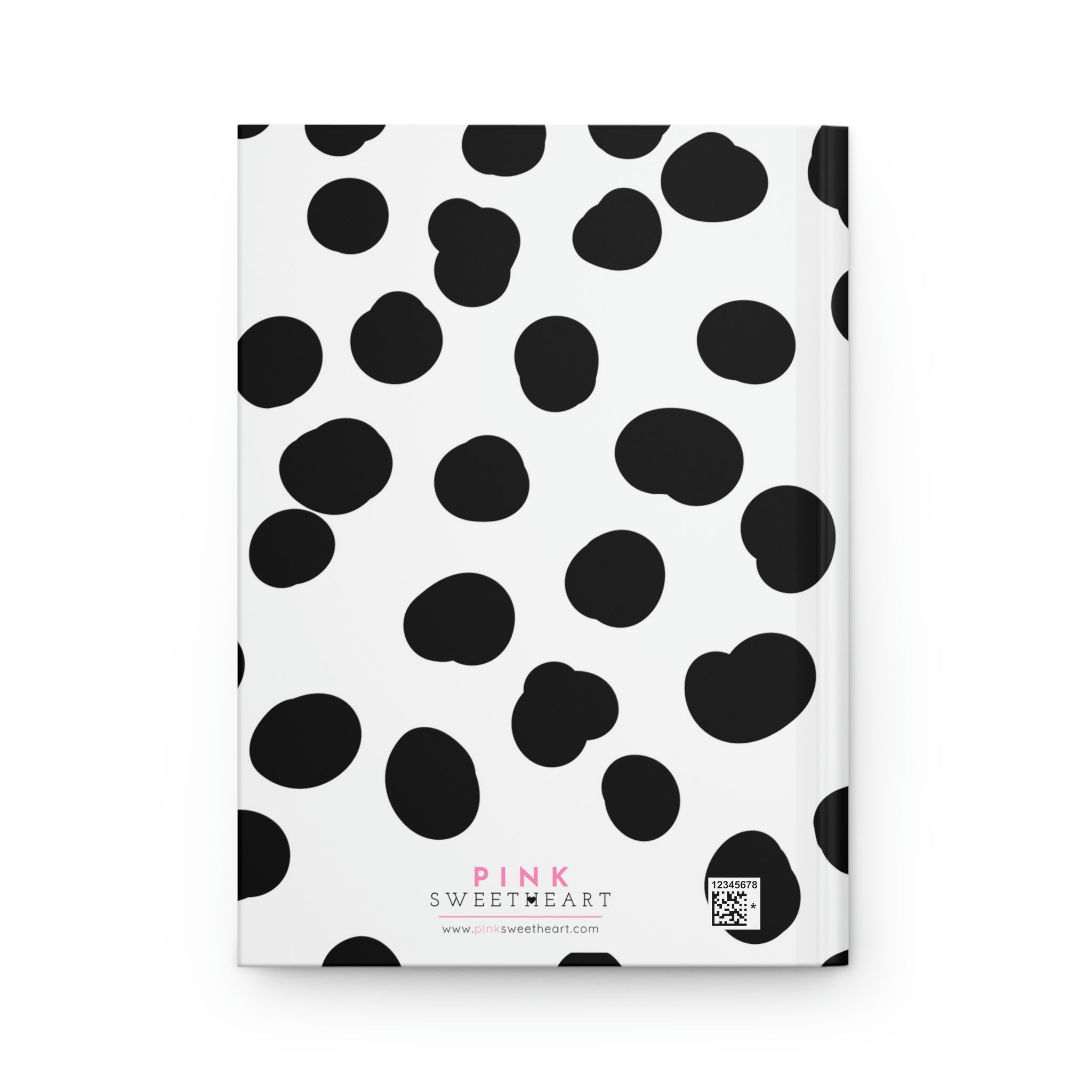 Black & White Dots Hardcover Matte Journal Paper products Pink Sweetheart