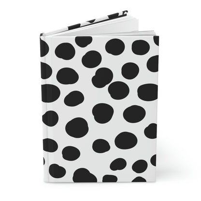 Black & White Dots Hardcover Matte Journal Paper products Pink Sweetheart