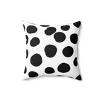 Black & White Dots Square Pillow Home Decor Pink Sweetheart
