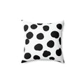 Black & White Dots Square Pillow - Pink Sweetheart