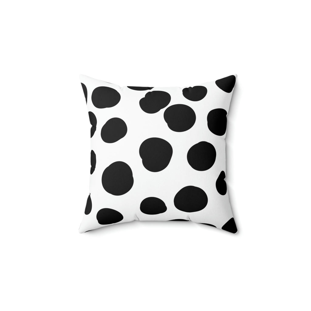 Black & White Dots Square Pillow Home Decor Pink Sweetheart