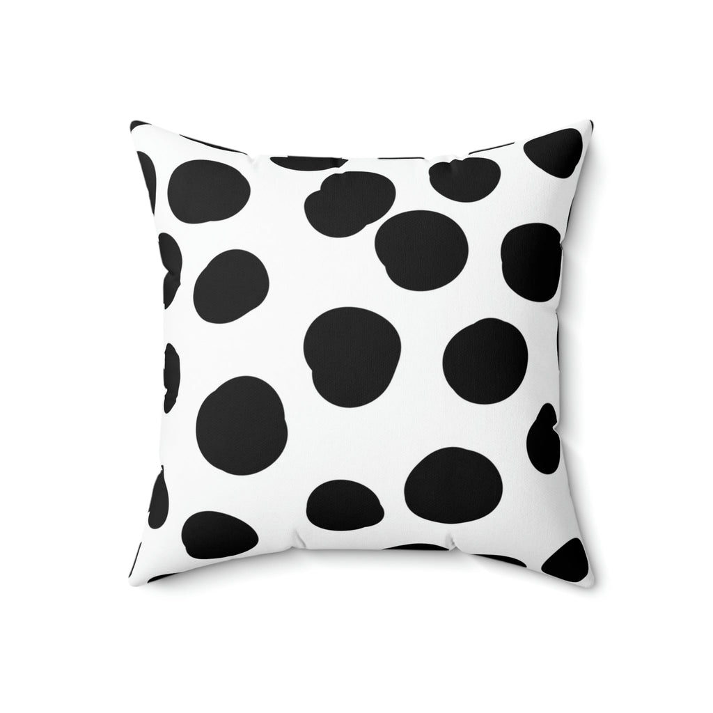 Black & White Dots Square Pillow Home Decor Pink Sweetheart