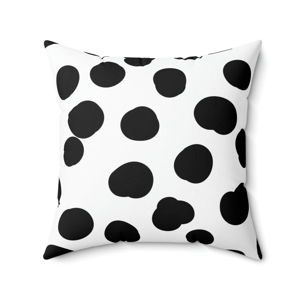 Black & White Dots Square Pillow Home Decor Pink Sweetheart