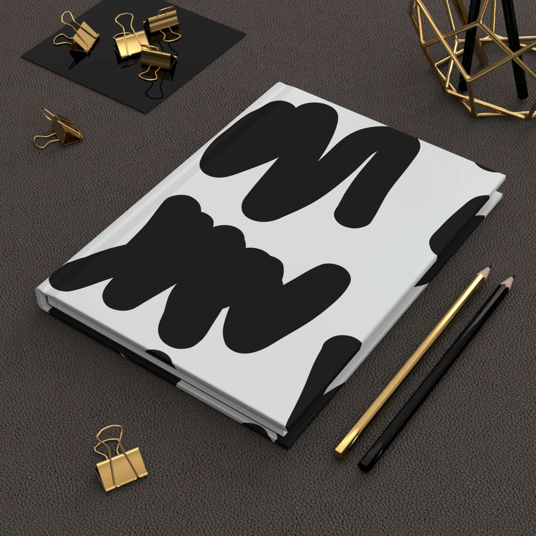Black & White Scribbles Hardcover Matte Journal Paper products Pink Sweetheart