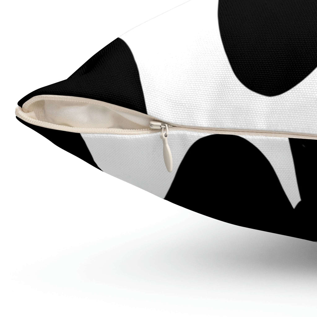 Black & White Scribbles Square Pillow Home Decor Pink Sweetheart