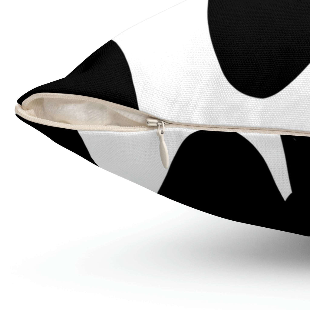 Black & White Scribbles Square Pillow Home Decor Pink Sweetheart