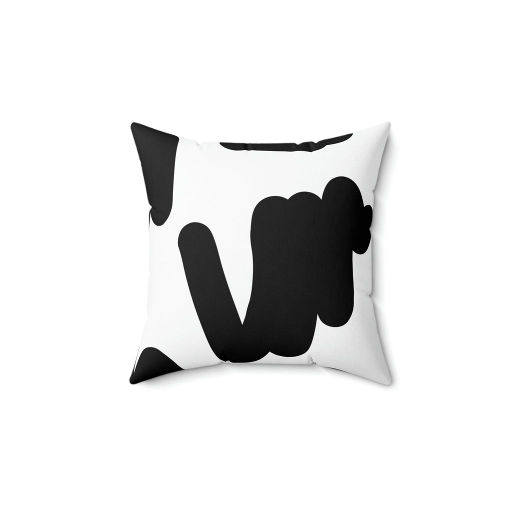 Black & White Scribbles Square Pillow Home Decor Pink Sweetheart