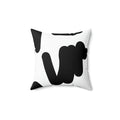 Black & White Scribbles Square Pillow - Pink Sweetheart