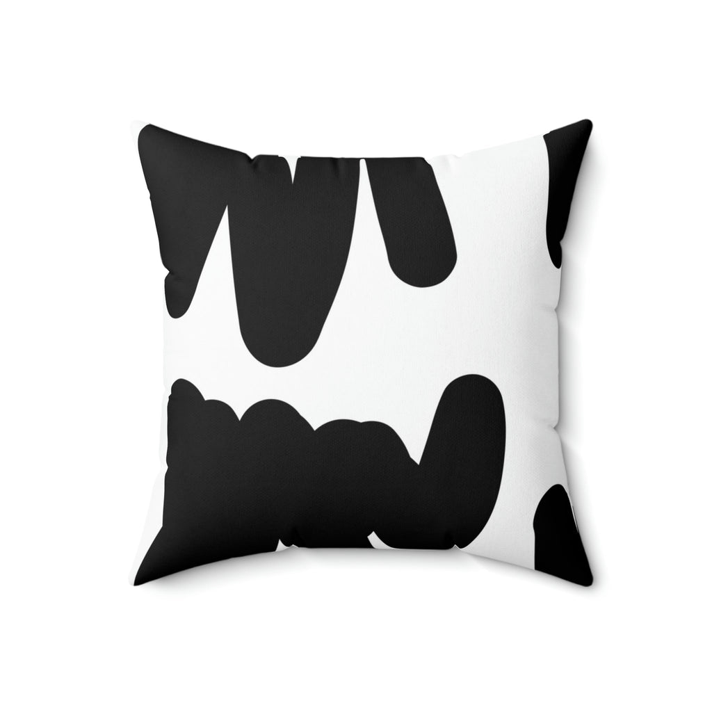 Black & White Scribbles Square Pillow Home Decor Pink Sweetheart