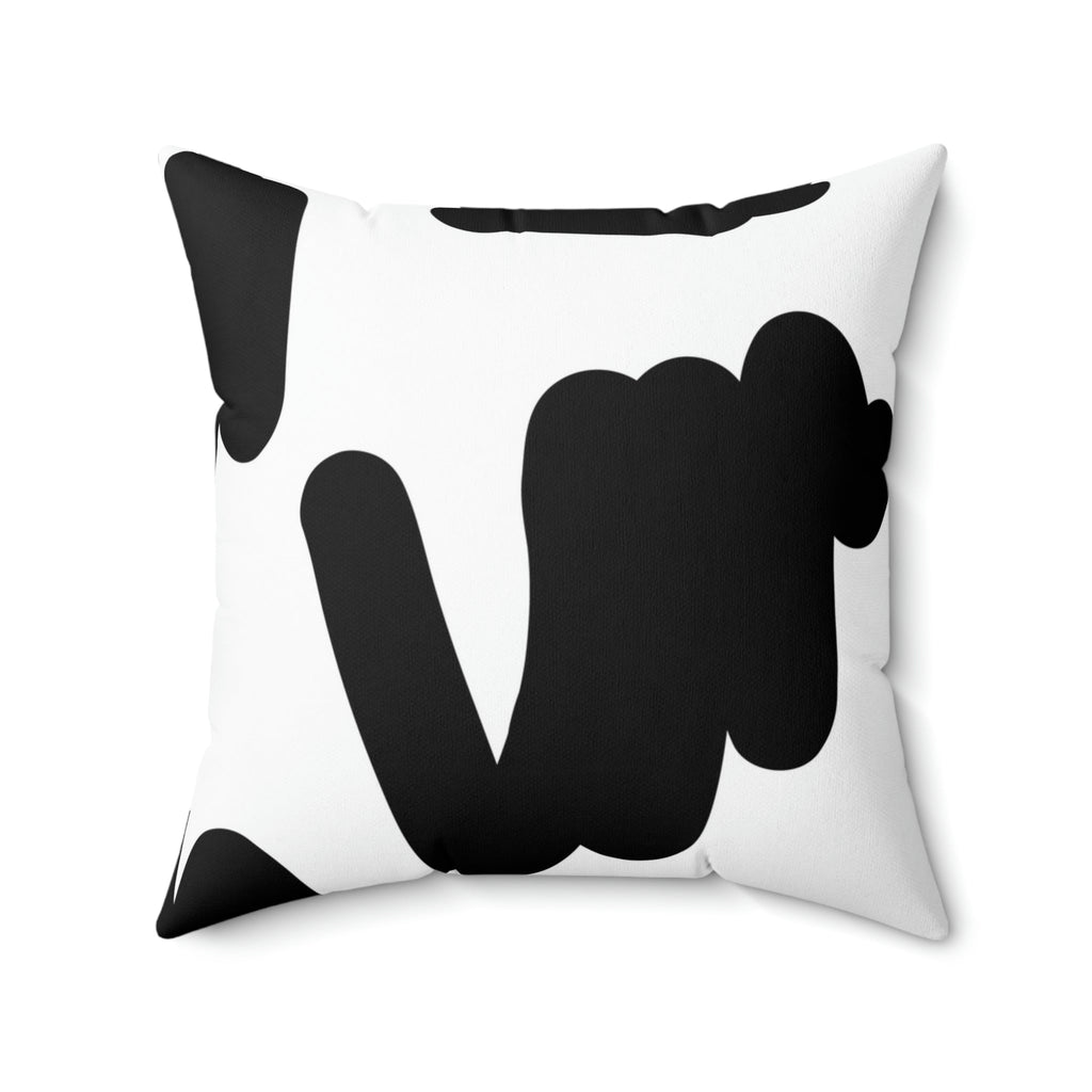 Black & White Scribbles Square Pillow Home Decor Pink Sweetheart