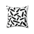 Black & White Sprinkles Square Pillow Home Decor Pink Sweetheart