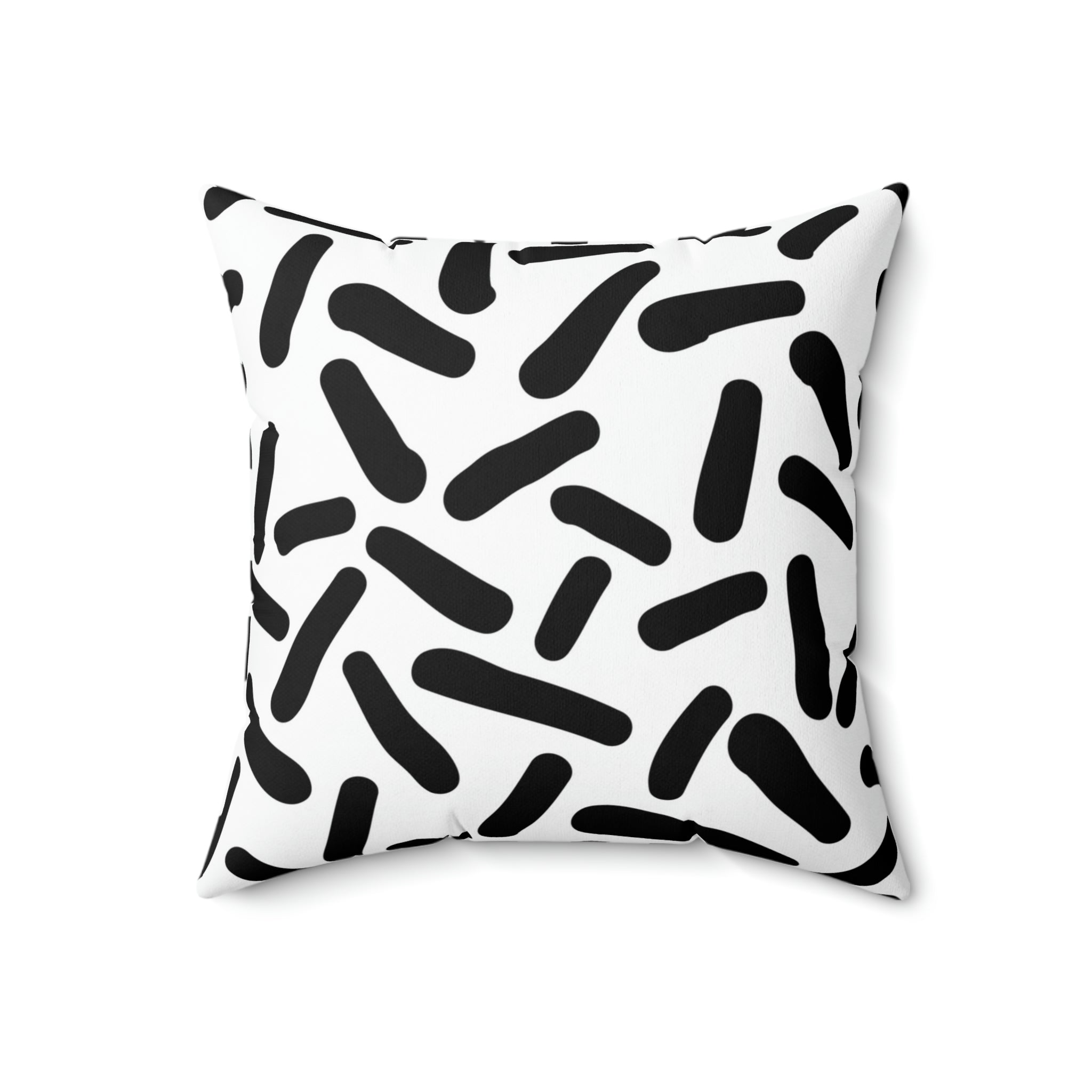 Black & White Sprinkles Square Pillow Home Decor Pink Sweetheart