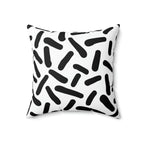 Black & White Sprinkles Square Pillow Home Decor Pink Sweetheart