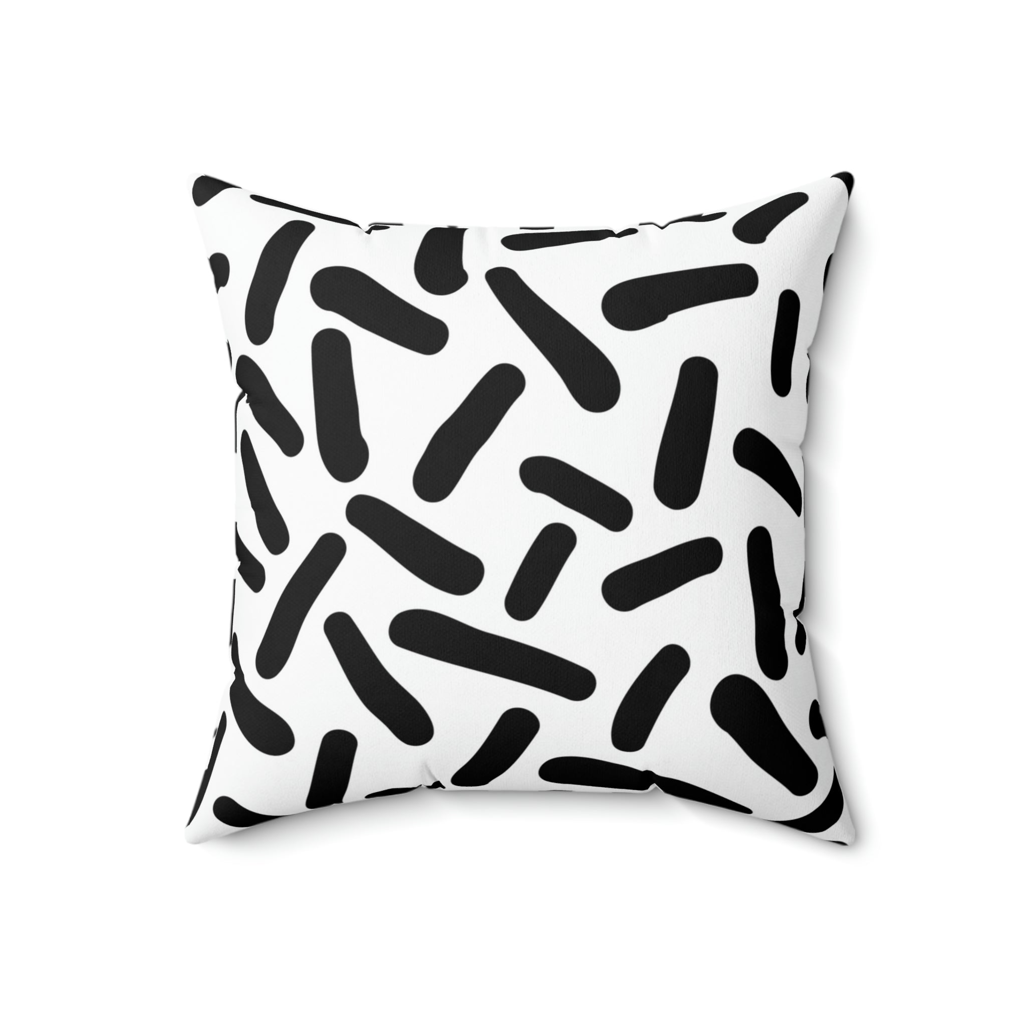 Black & White Sprinkles Square Pillow Home Decor Pink Sweetheart