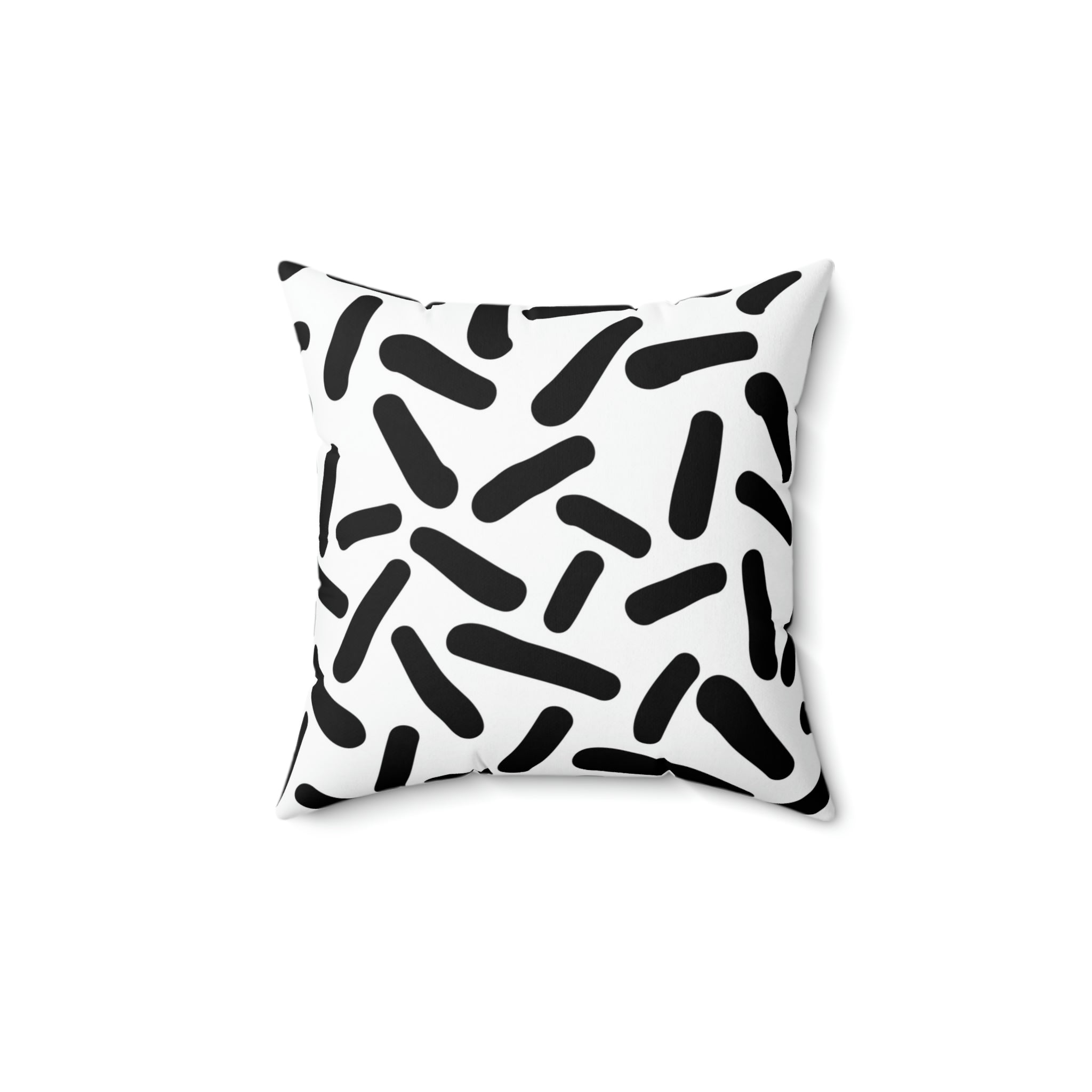 Black & White Sprinkles Square Pillow Home Decor Pink Sweetheart
