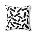 Black & White Sprinkles Square Pillow Home Decor Pink Sweetheart