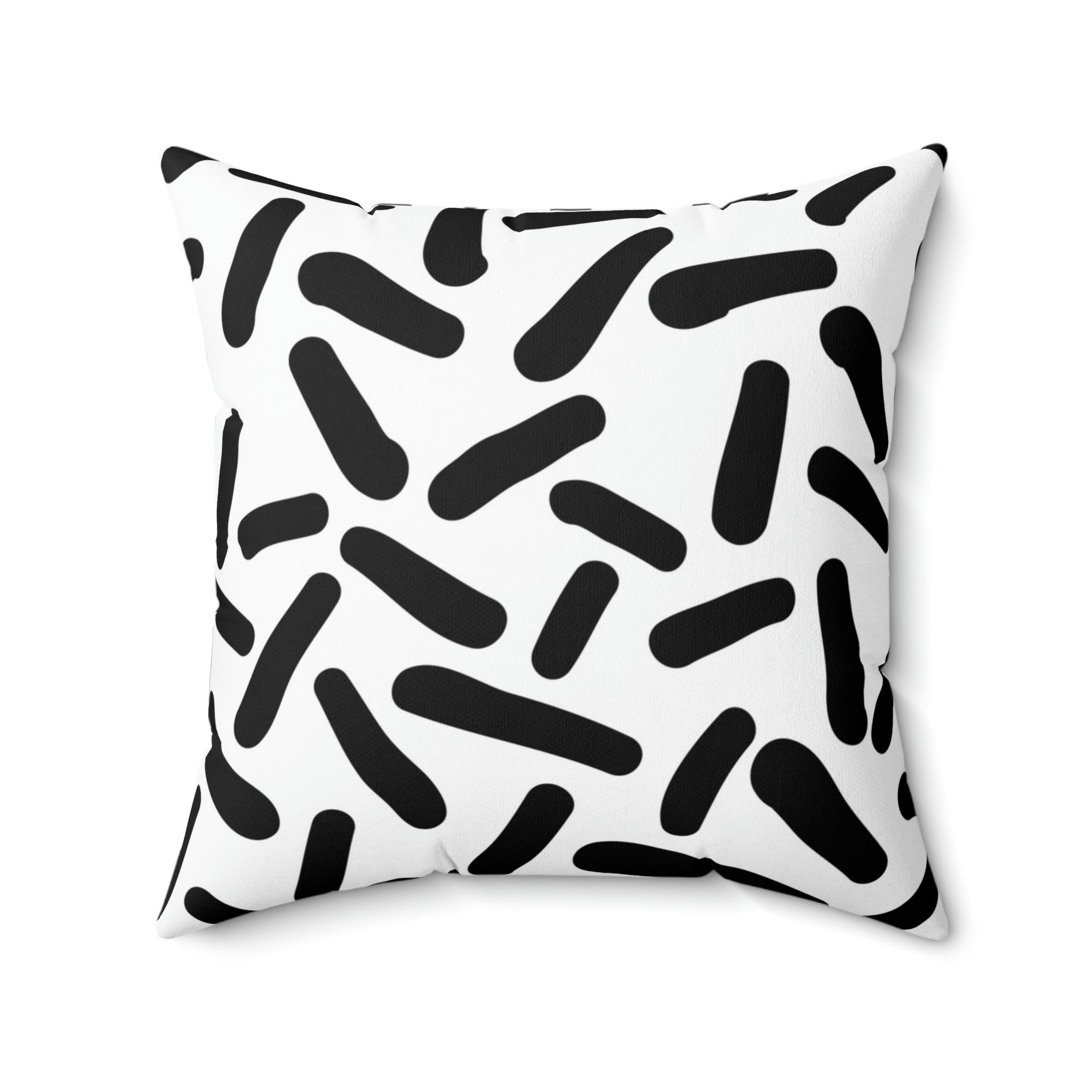 Black & White Sprinkles Square Pillow Home Decor Pink Sweetheart
