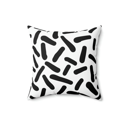 Black & White Sprinkles Square Pillow Home Decor Pink Sweetheart