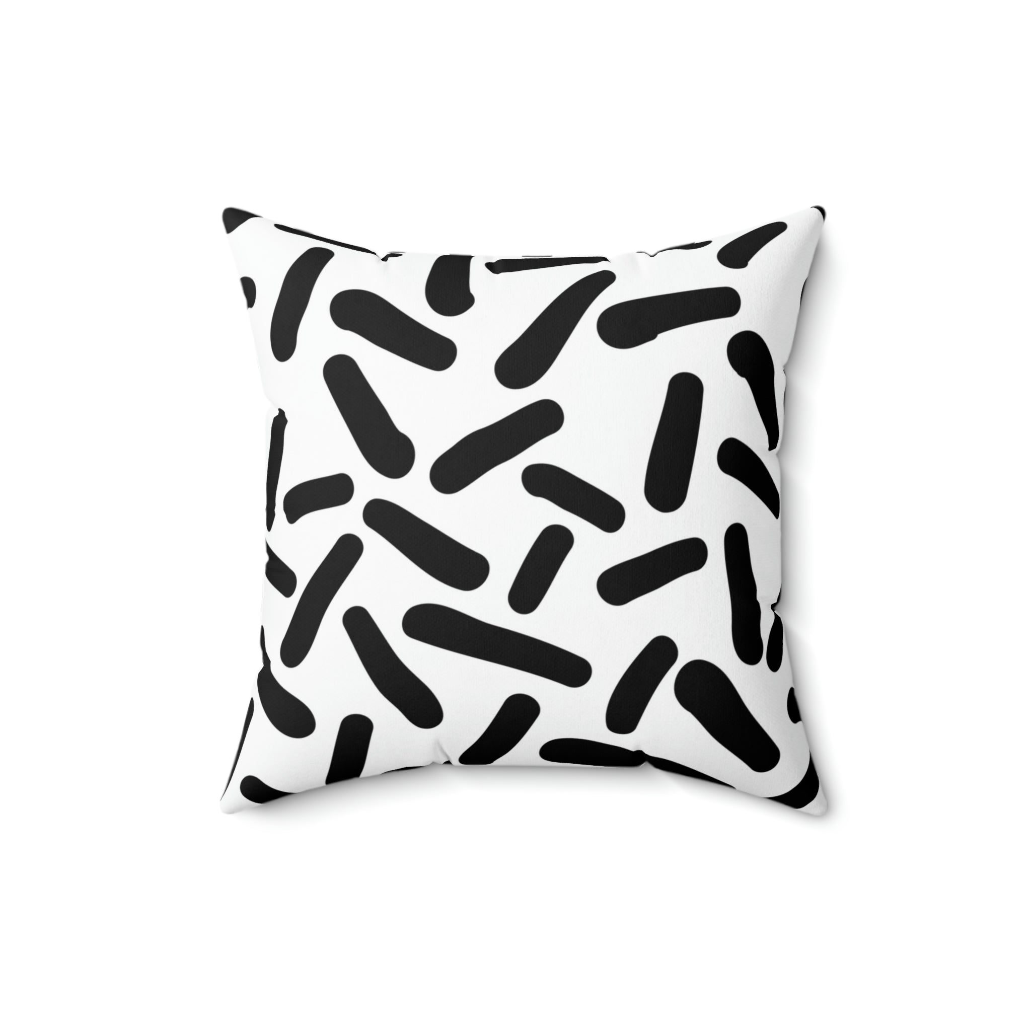 Black & White Sprinkles Square Pillow Home Decor Pink Sweetheart