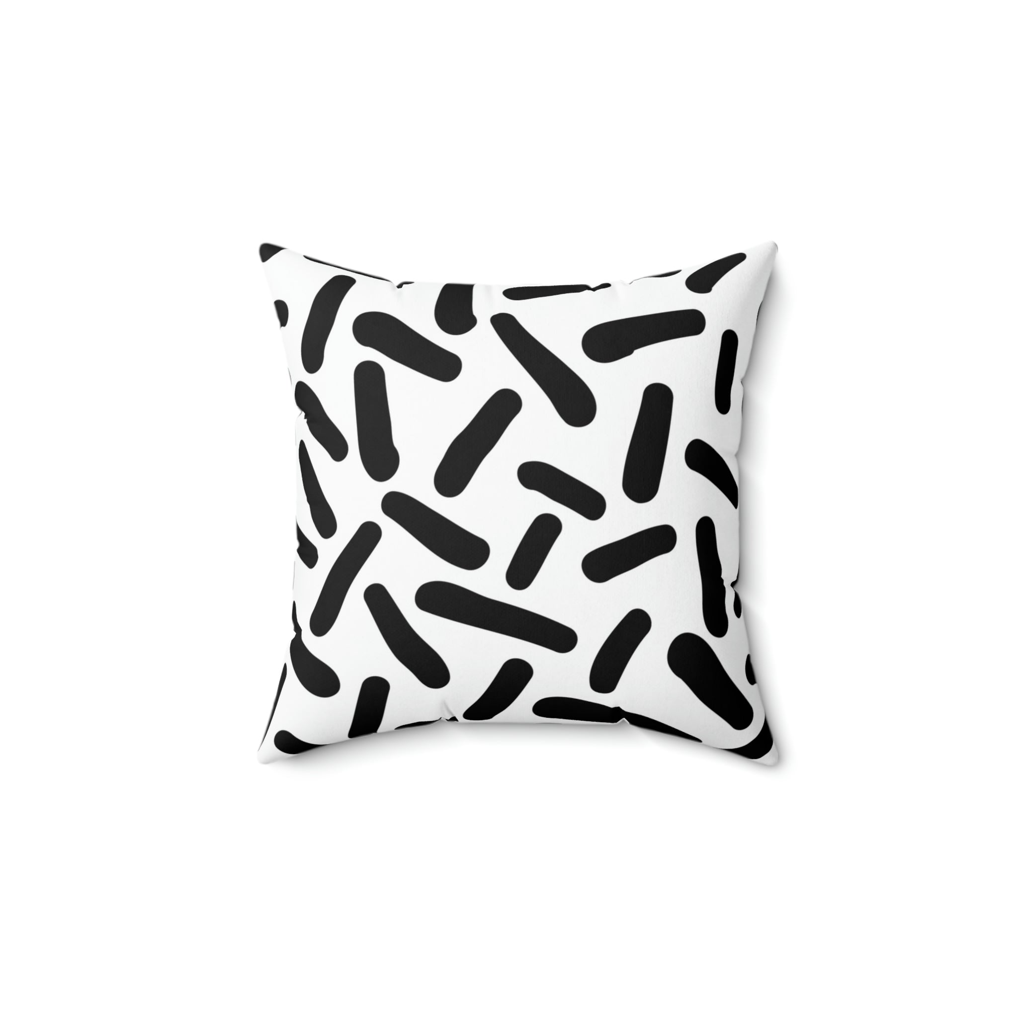 Black & White Sprinkles Square Pillow Home Decor Pink Sweetheart