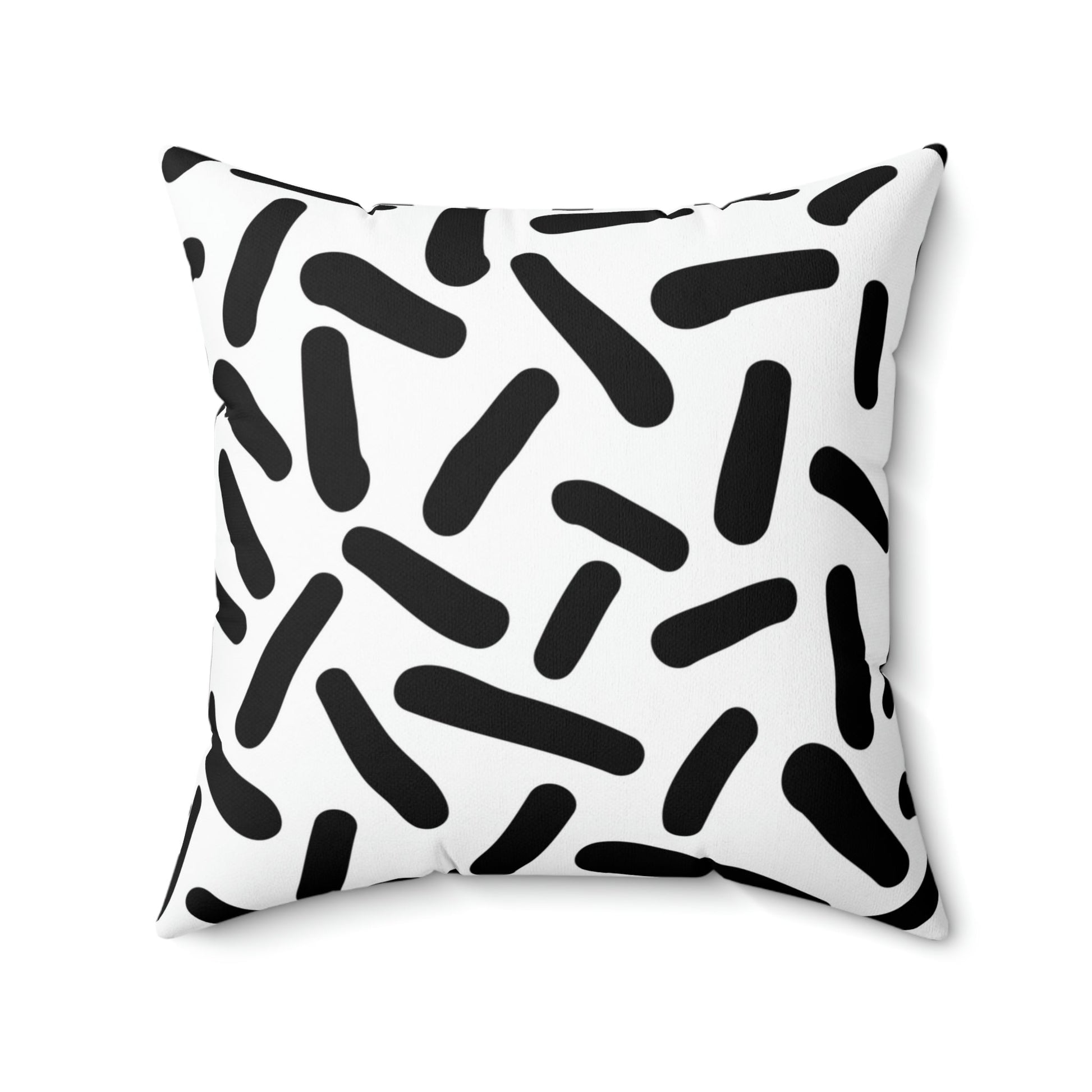 Black & White Sprinkles Square Pillow Home Decor Pink Sweetheart