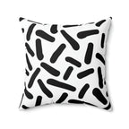 Black & White Sprinkles Square Pillow Home Decor Pink Sweetheart