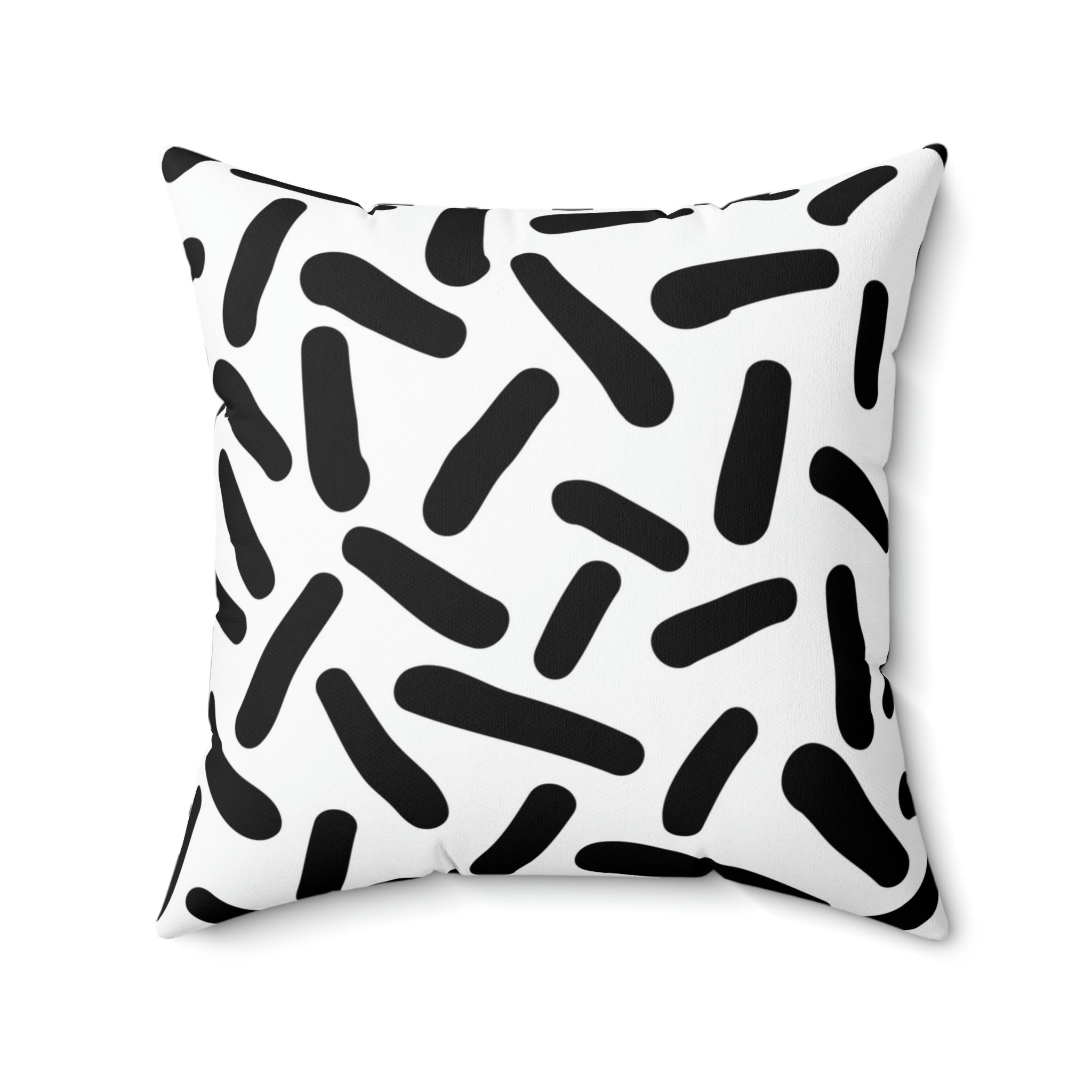 Black & White Sprinkles Square Pillow Home Decor Pink Sweetheart