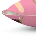 Blackberries and Raspberries Square Pillow Home Decor Pink Sweetheart