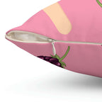 Blackberries and Raspberries Square Pillow Home Decor Pink Sweetheart