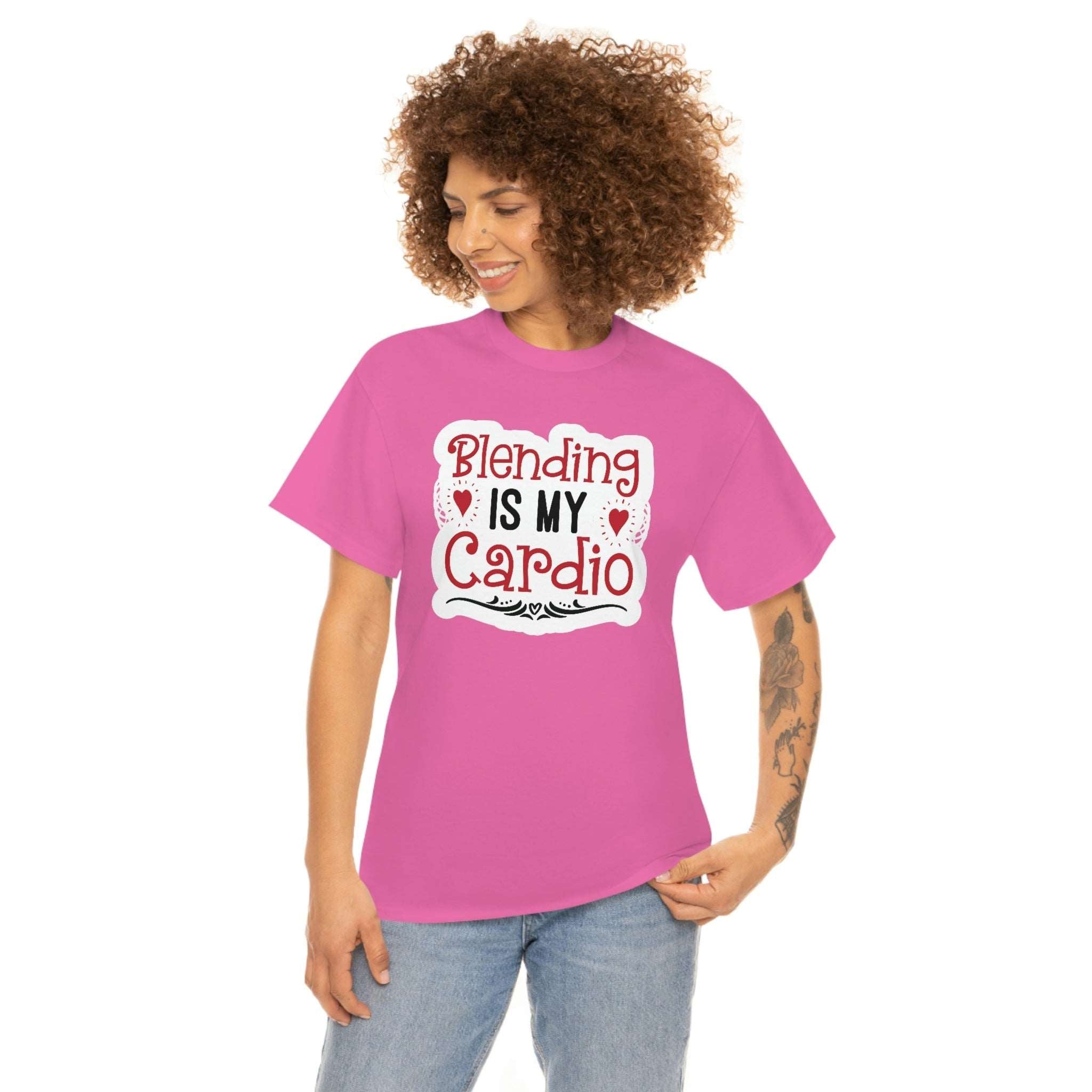 Blending is My Cardio Cotton Tee T-Shirt Pink Sweetheart