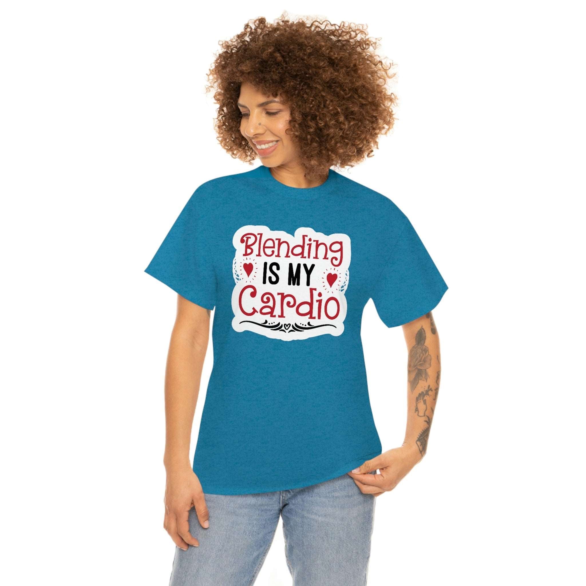 Blending is My Cardio Cotton Tee T-Shirt Pink Sweetheart