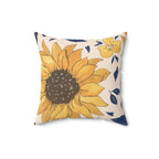 Blooming Sunflower Square Pillow Home Decor Pink Sweetheart