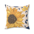 Blooming Sunflower Square Pillow Home Decor Pink Sweetheart