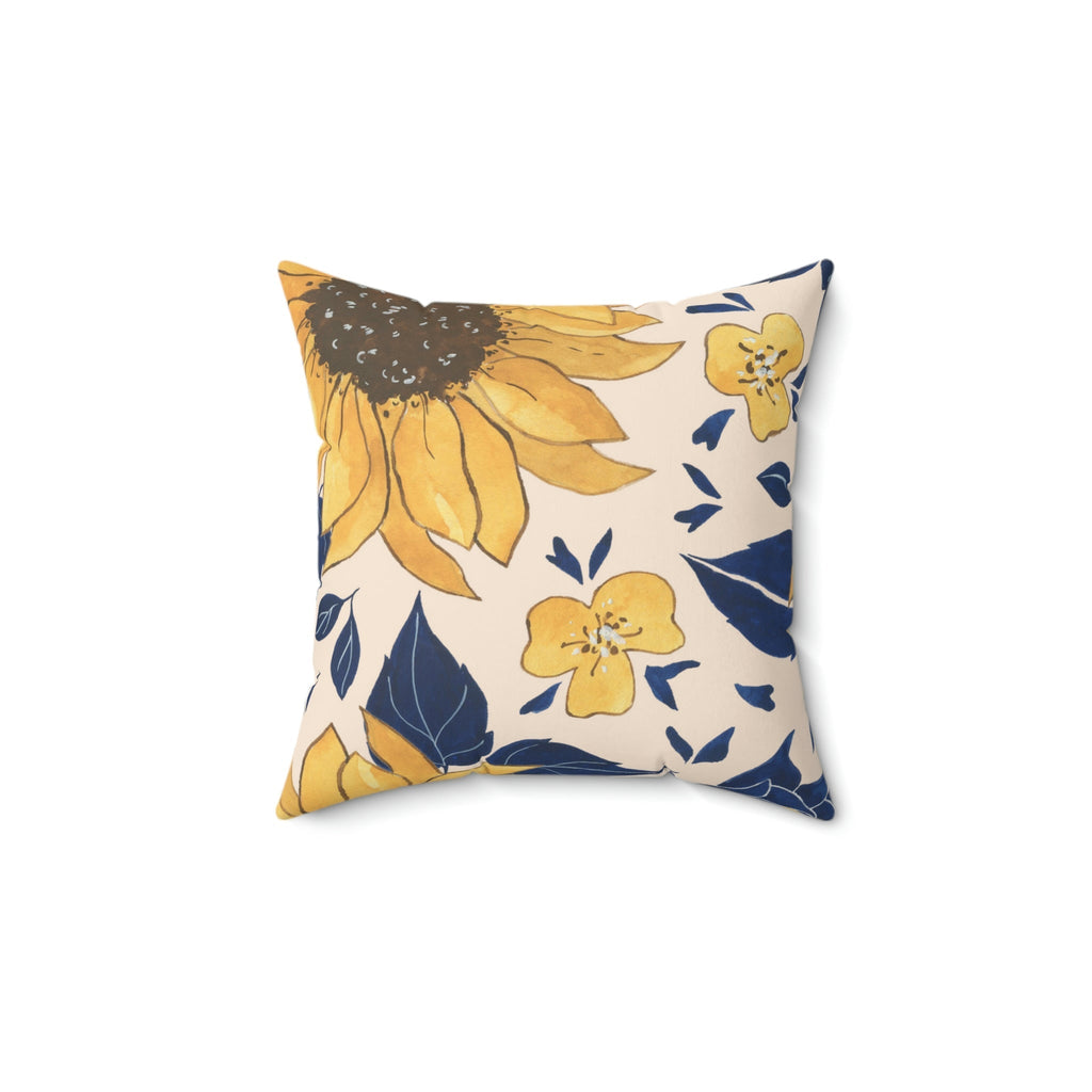 Blooming Sunflower Square Pillow Home Decor Pink Sweetheart