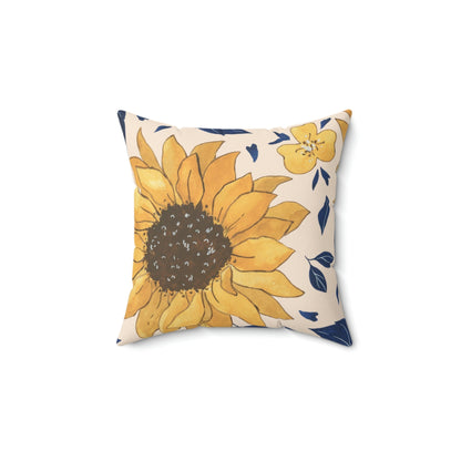 Blooming Sunflower Square Pillow Home Decor Pink Sweetheart