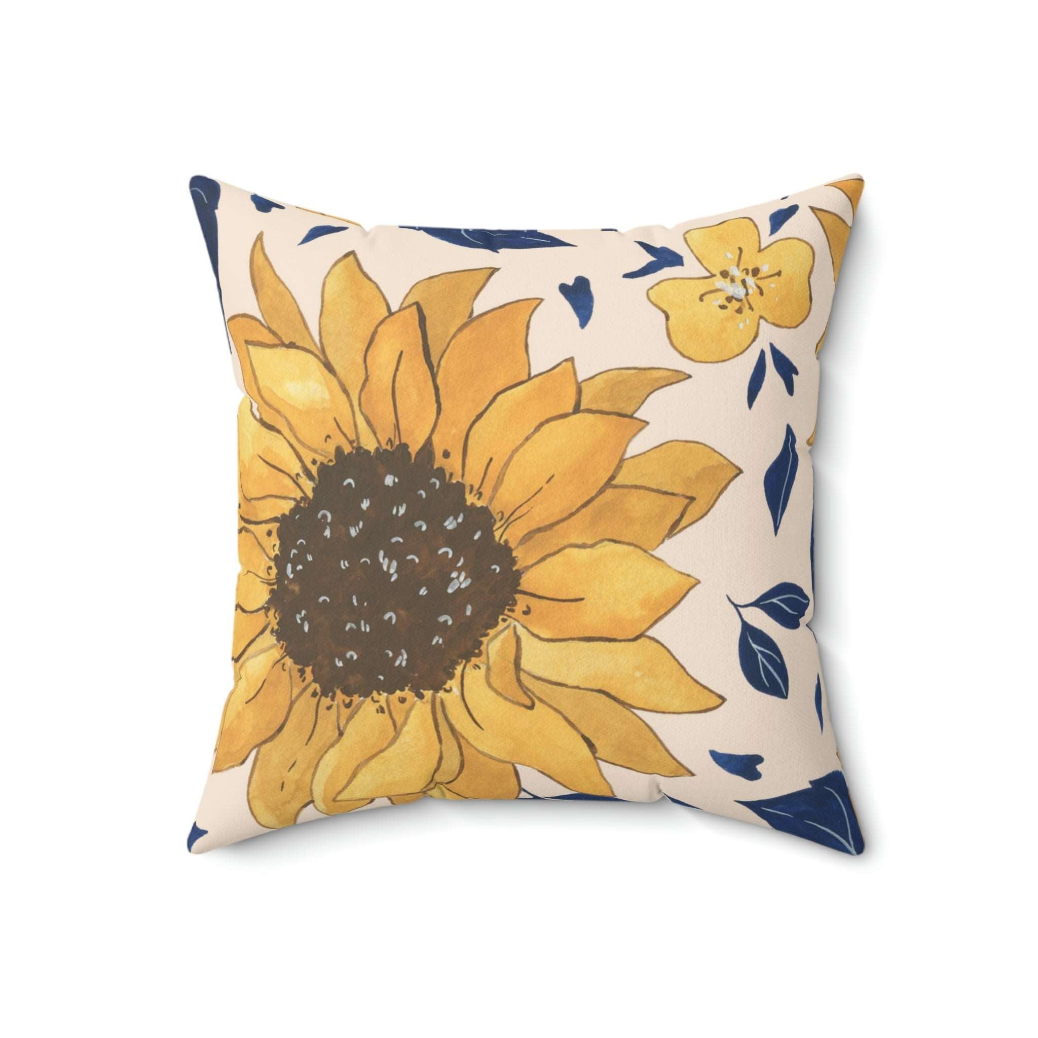 Blooming Sunflower Square Pillow Home Decor Pink Sweetheart