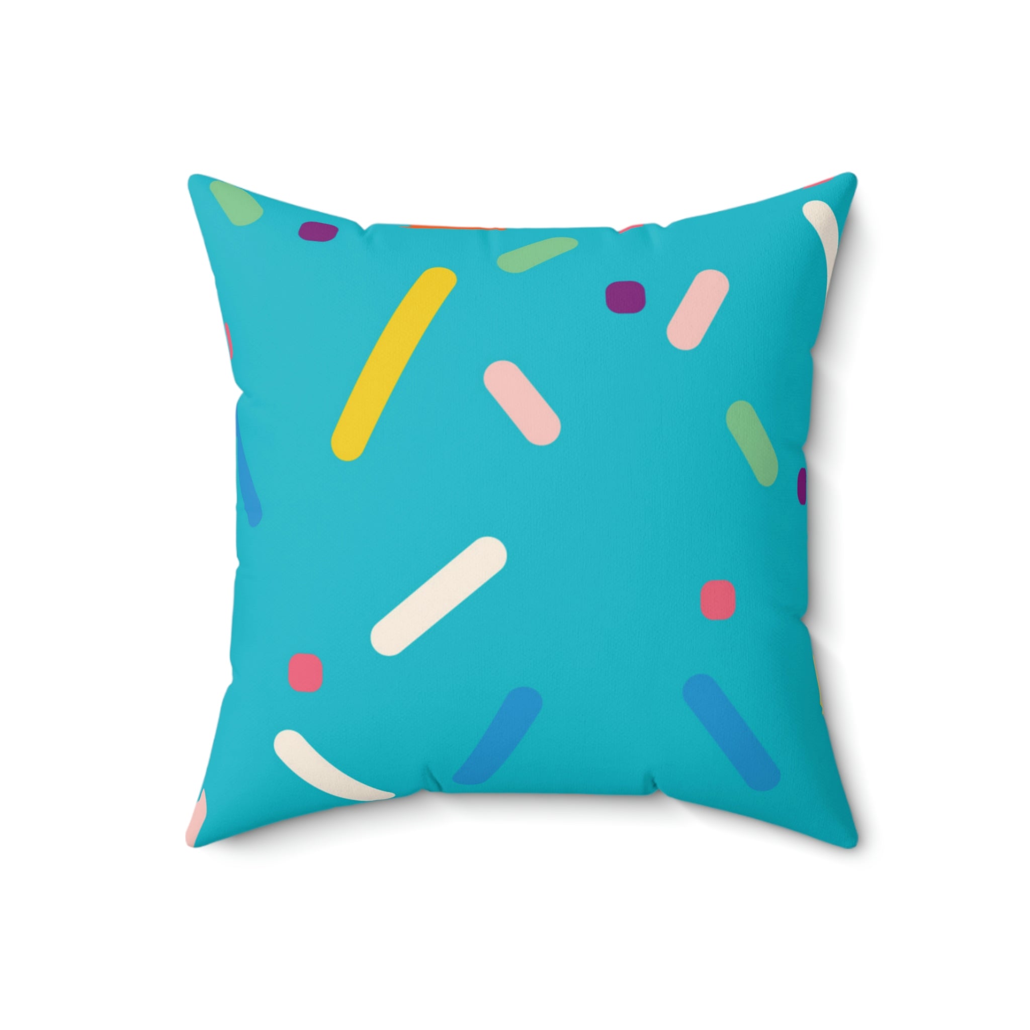 Blue Birthday Cake Square Pillow Home Decor Pink Sweetheart