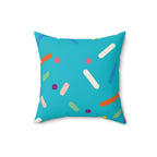 Blue Birthday Cake Square Pillow Home Decor Pink Sweetheart