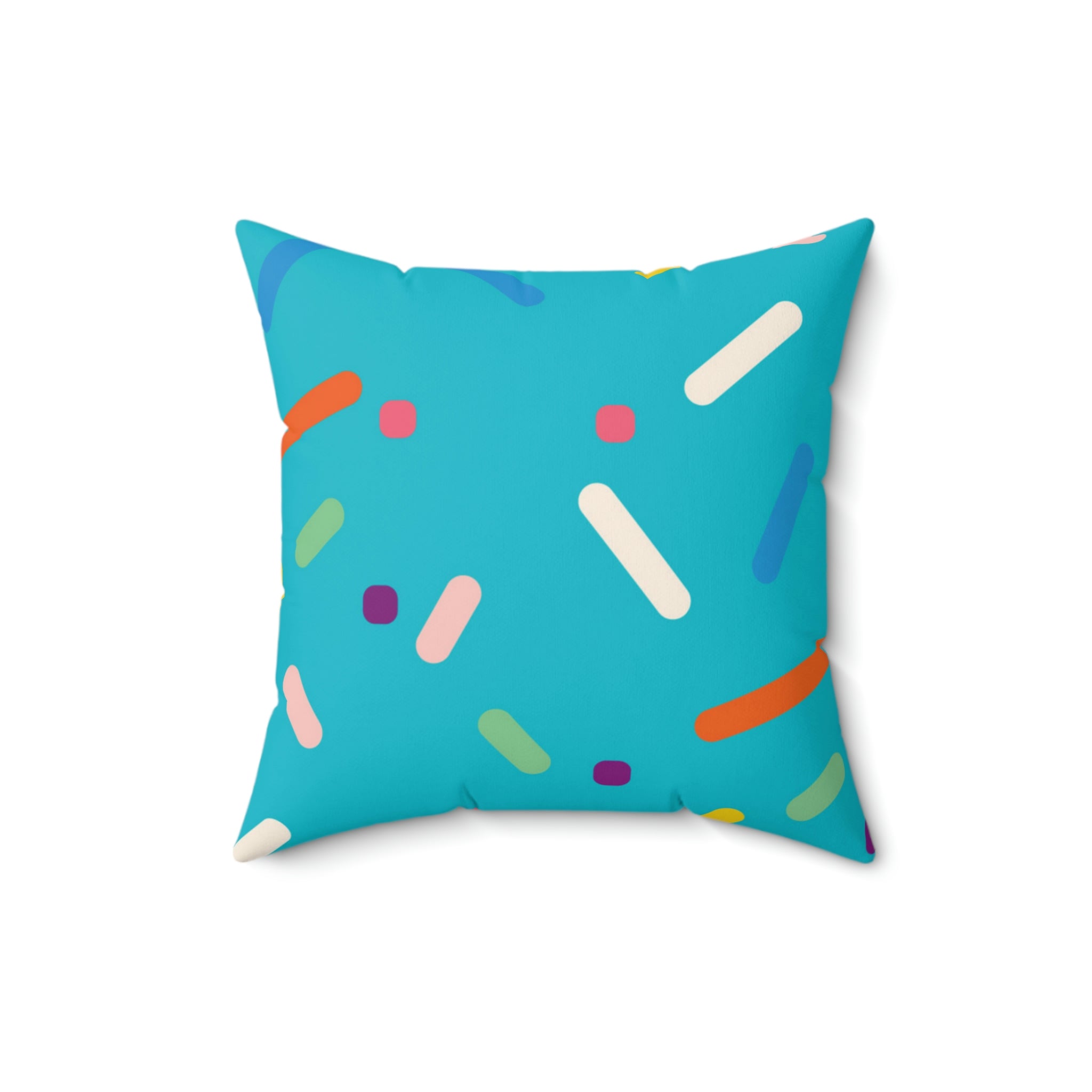 Blue Birthday Cake Square Pillow Home Decor Pink Sweetheart