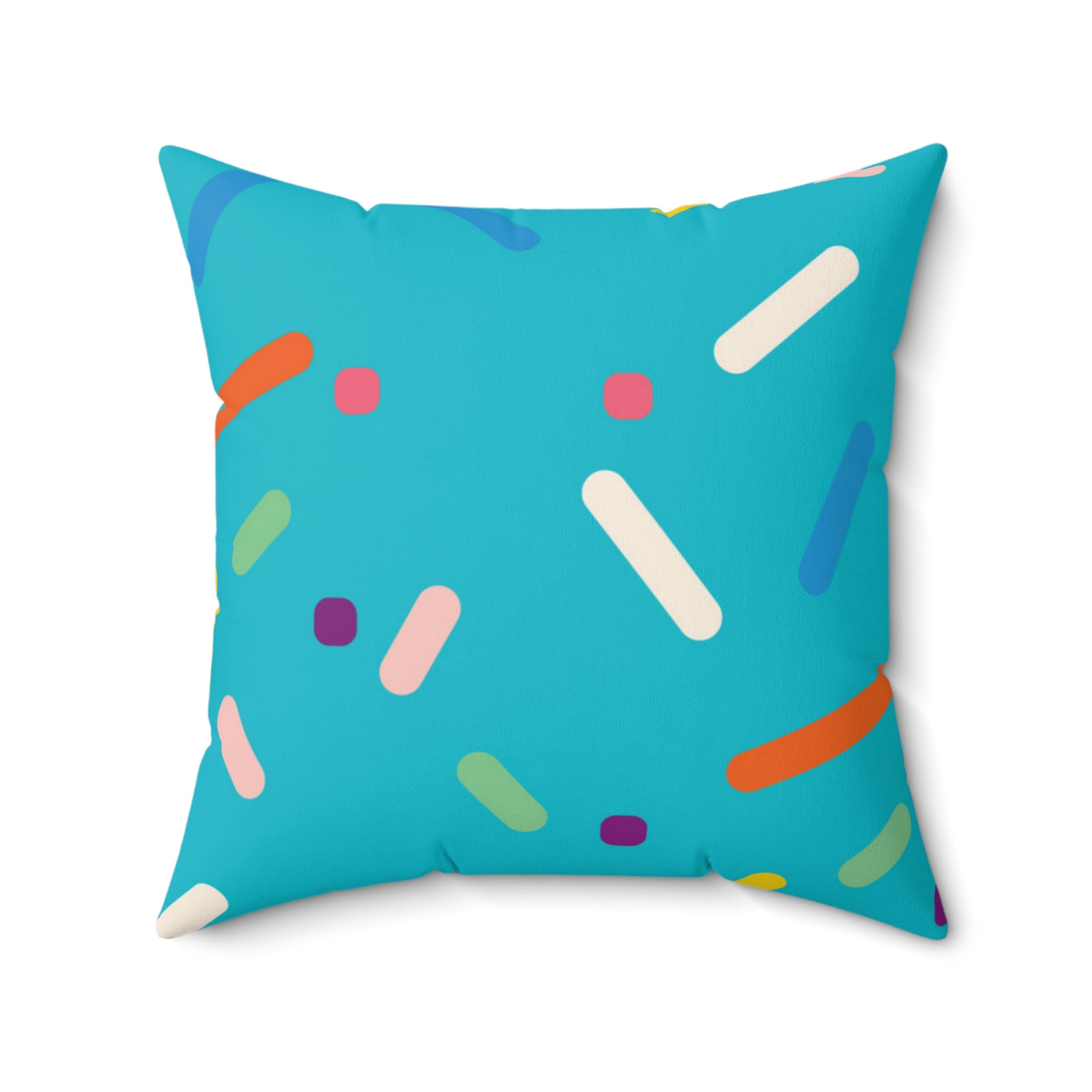 Blue Birthday Cake Square Pillow Home Decor Pink Sweetheart