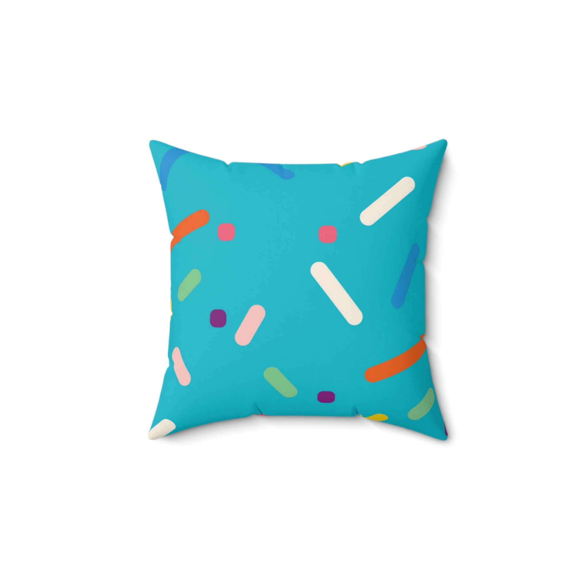 Blue Birthday Cake Square Pillow Home Decor Pink Sweetheart