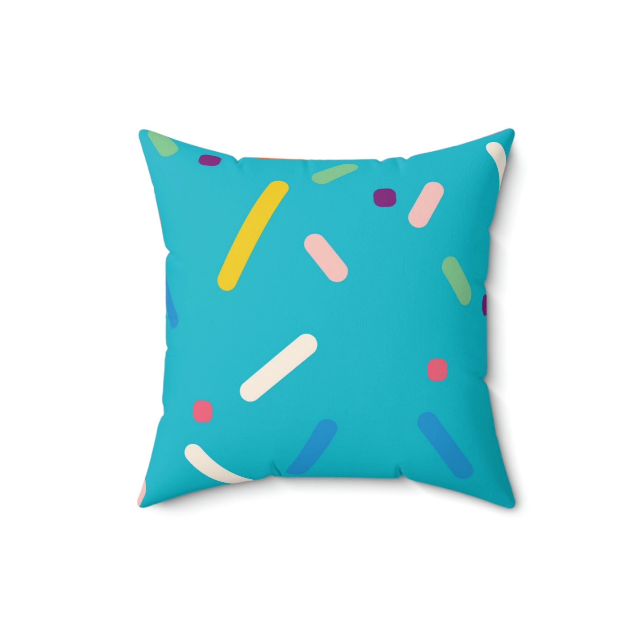 Blue Birthday Cake Square Pillow Home Decor Pink Sweetheart