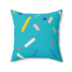 Blue Birthday Cake Square Pillow Home Decor Pink Sweetheart