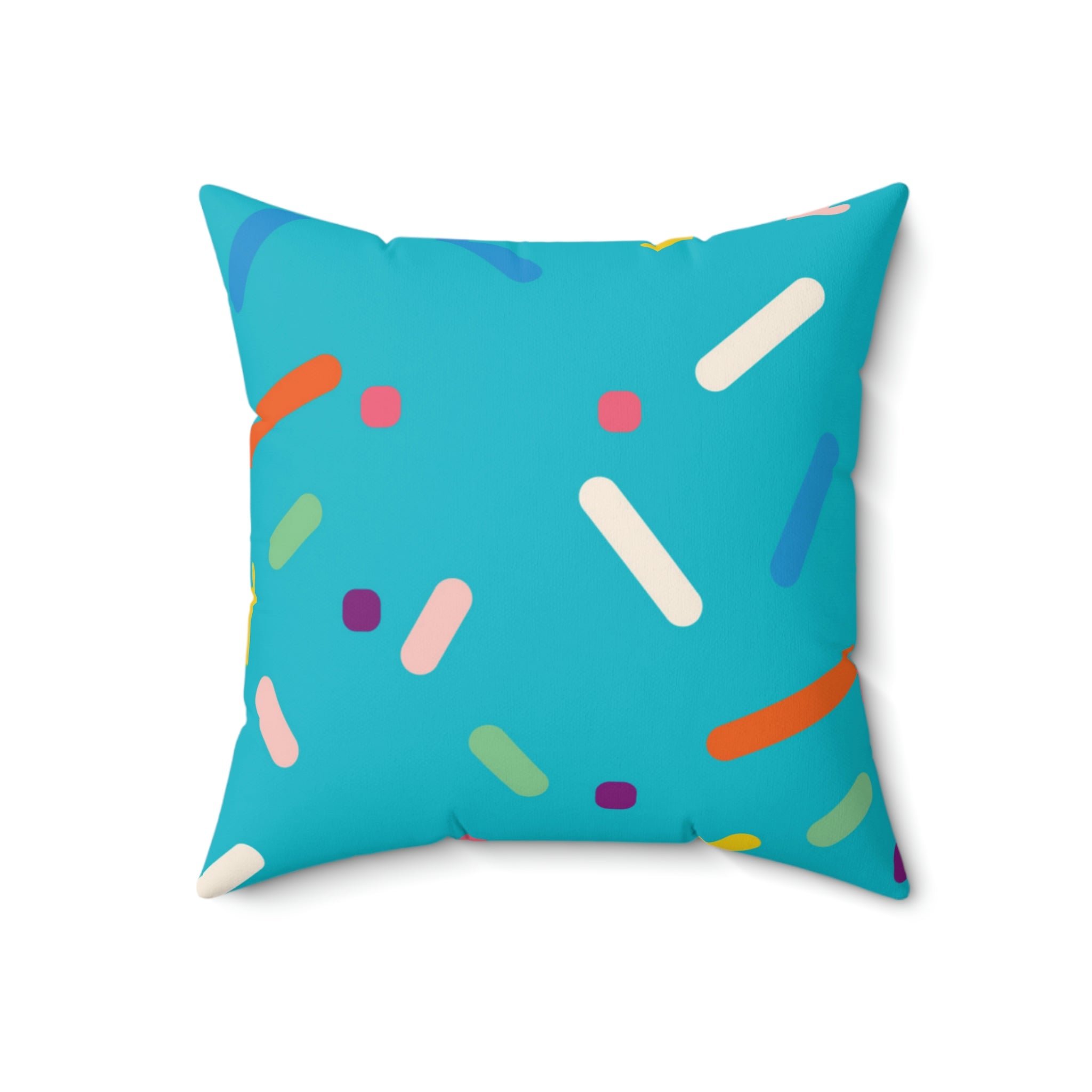 Blue Birthday Cake Square Pillow Home Decor Pink Sweetheart
