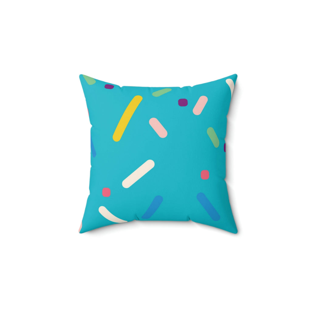 Blue Birthday Cake Square Pillow Home Decor Pink Sweetheart