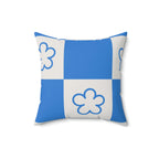 Blue & White Squares Square Pillow Home Decor Pink Sweetheart