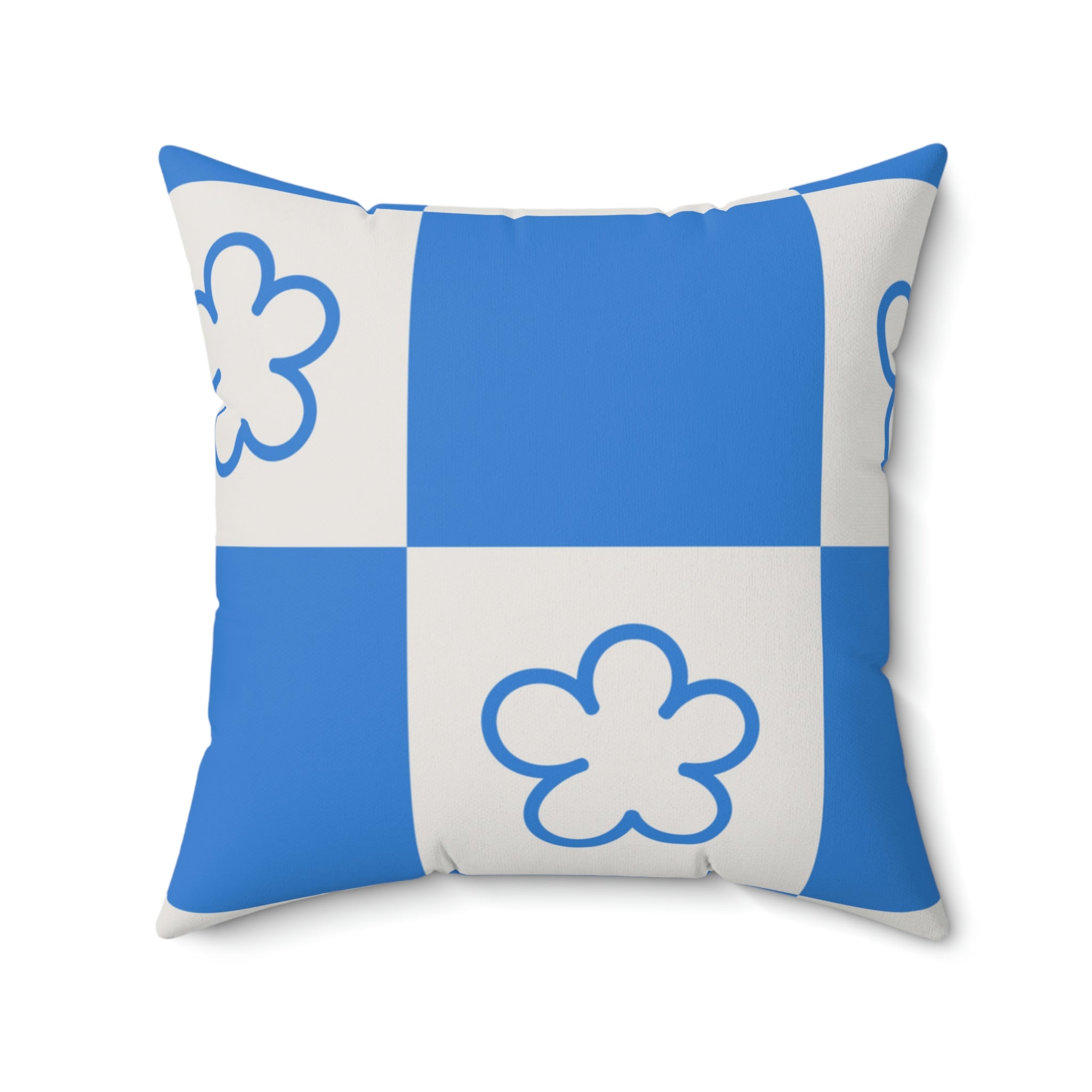Blue & White Squares Square Pillow Home Decor Pink Sweetheart